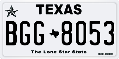 TX license plate BGG8053