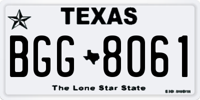 TX license plate BGG8061