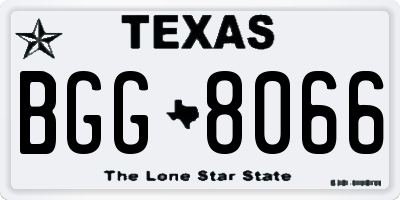 TX license plate BGG8066