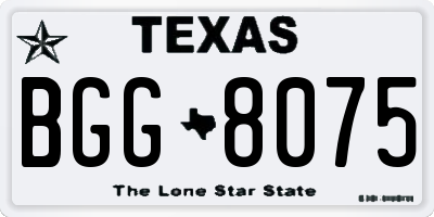 TX license plate BGG8075