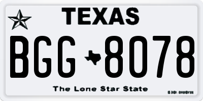 TX license plate BGG8078