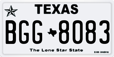 TX license plate BGG8083