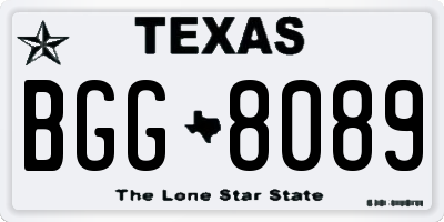 TX license plate BGG8089