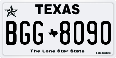 TX license plate BGG8090