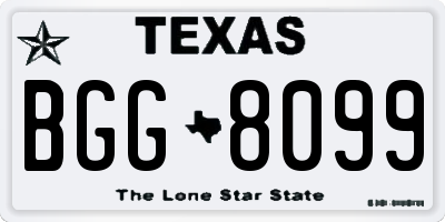 TX license plate BGG8099