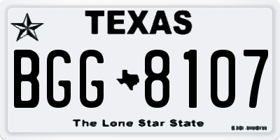 TX license plate BGG8107