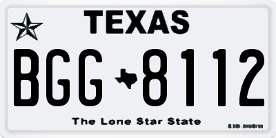 TX license plate BGG8112