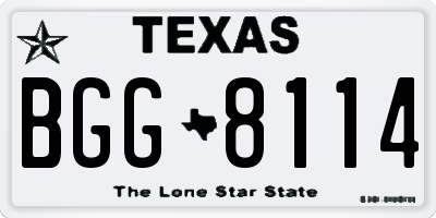TX license plate BGG8114