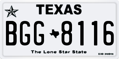 TX license plate BGG8116
