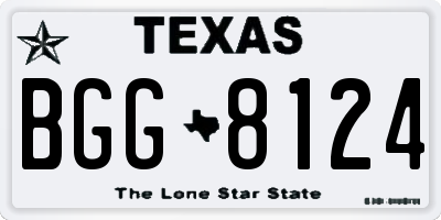 TX license plate BGG8124