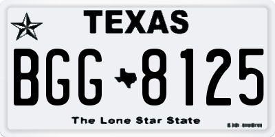 TX license plate BGG8125