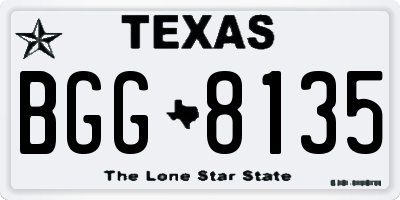 TX license plate BGG8135