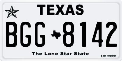 TX license plate BGG8142