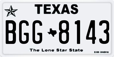 TX license plate BGG8143