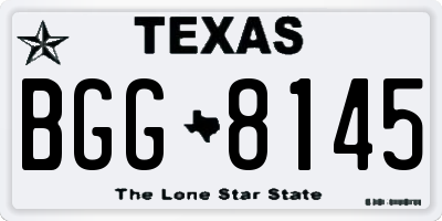 TX license plate BGG8145