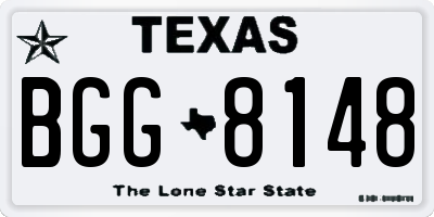 TX license plate BGG8148
