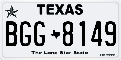 TX license plate BGG8149