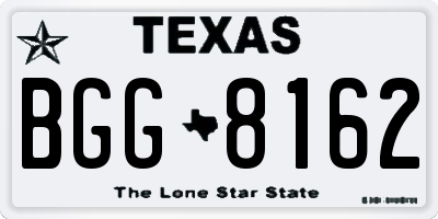 TX license plate BGG8162