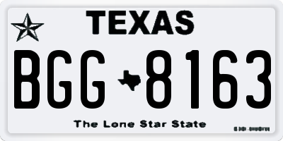 TX license plate BGG8163