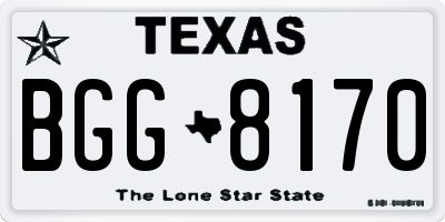 TX license plate BGG8170