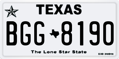 TX license plate BGG8190