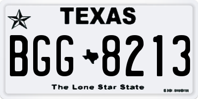 TX license plate BGG8213