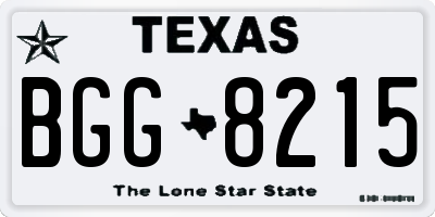 TX license plate BGG8215