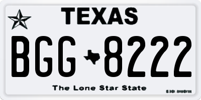 TX license plate BGG8222