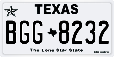 TX license plate BGG8232