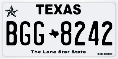 TX license plate BGG8242