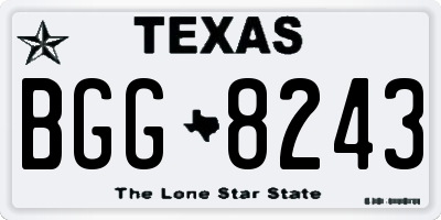 TX license plate BGG8243