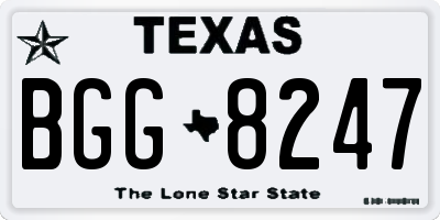 TX license plate BGG8247