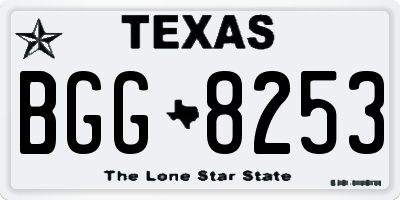 TX license plate BGG8253