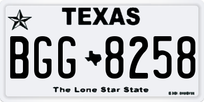 TX license plate BGG8258