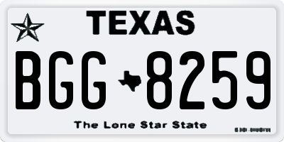 TX license plate BGG8259