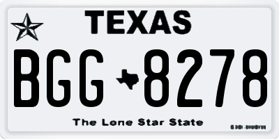 TX license plate BGG8278