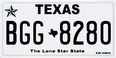 TX license plate BGG8280