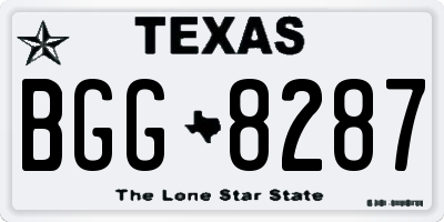TX license plate BGG8287