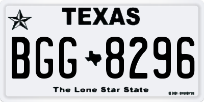 TX license plate BGG8296