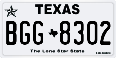 TX license plate BGG8302
