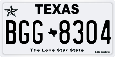 TX license plate BGG8304