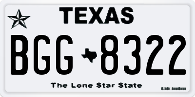 TX license plate BGG8322
