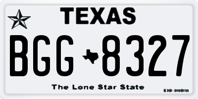 TX license plate BGG8327