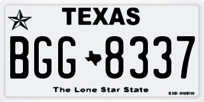 TX license plate BGG8337