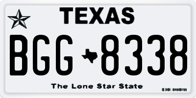 TX license plate BGG8338
