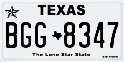 TX license plate BGG8347