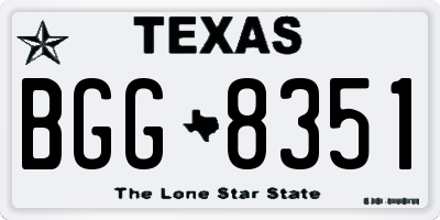 TX license plate BGG8351