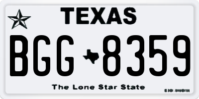 TX license plate BGG8359