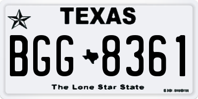 TX license plate BGG8361