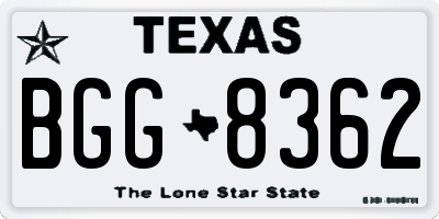 TX license plate BGG8362